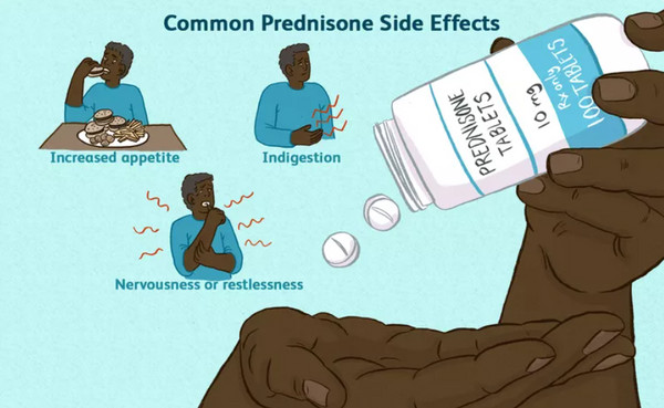 A short course of 10 milligrams (mg) of prednisone a day may not cause side effects.