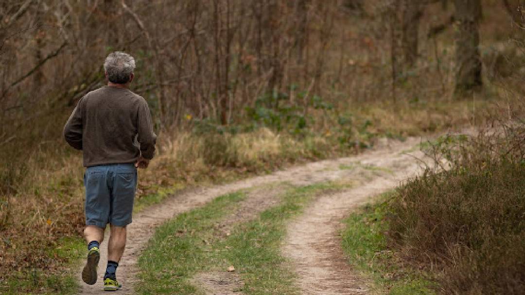 A person jogging outside.