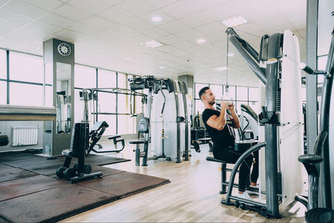 man working out in a gym