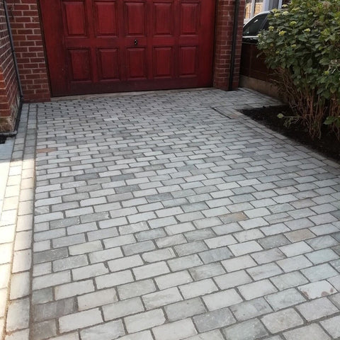 kandla grey sandstone cobble driveway