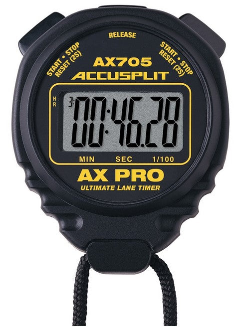 ACCUSPLIT Pro Series Stopwatch has a two-line display for dual timing