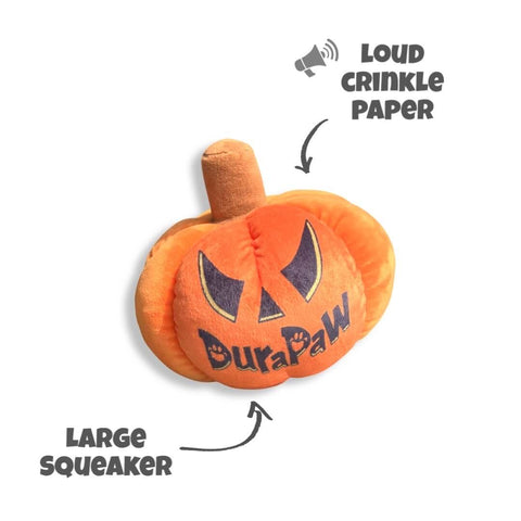 DuraPaw Halloween Pumpkin Plush Dog Toy