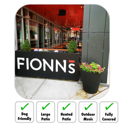 Fionns MacCool's Calgary Pet Dog Friendly Patio Restaurant