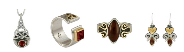 garnet jewelry at celticjewelry.com