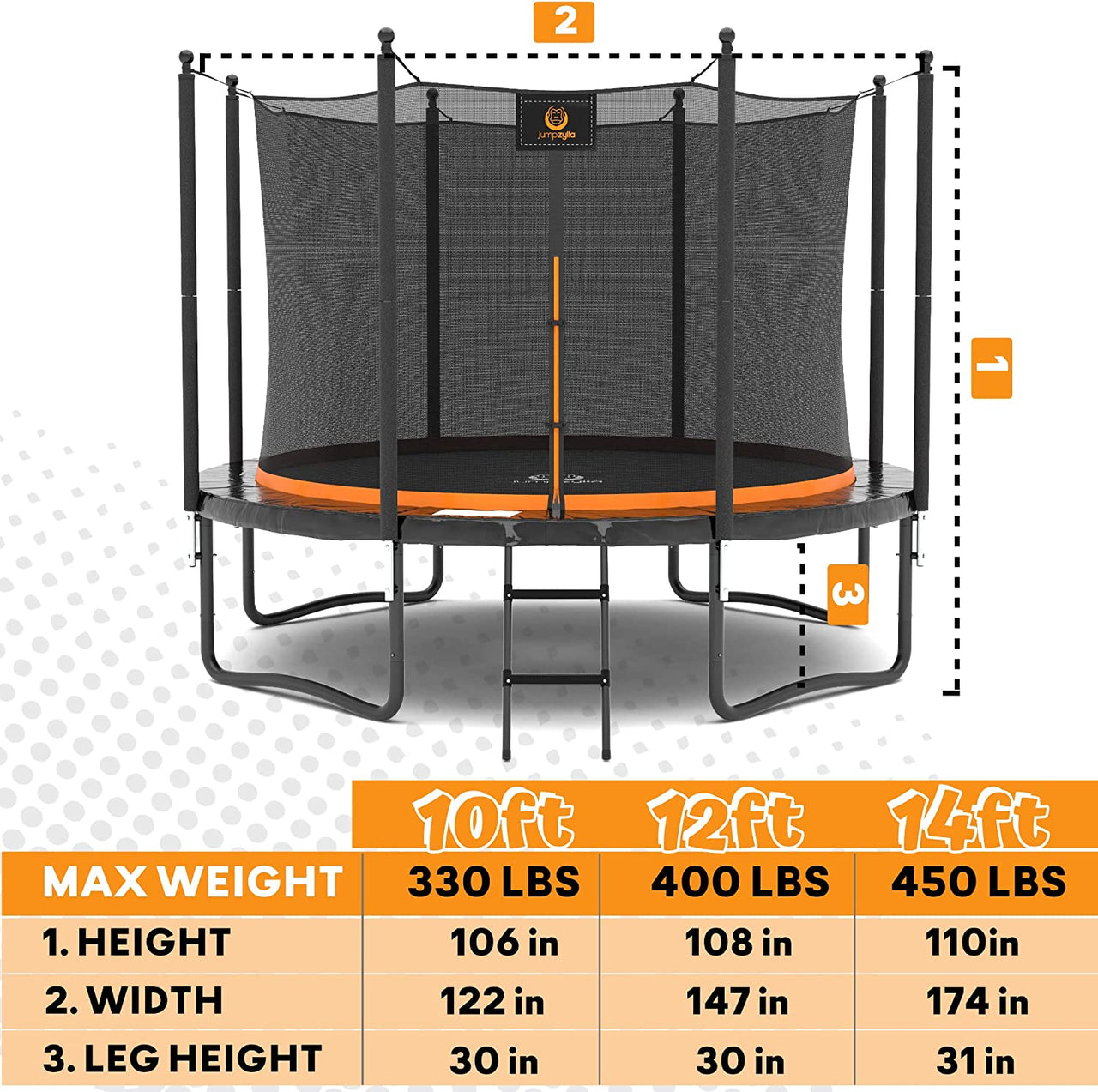 ontbijt Slovenië Onafhankelijkheid Jumpzylla Model S - Trampoline for Kids and Adults 10 FT, 12 FT, 14 FT –  JUMPZYLLA