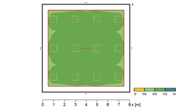 example relux of office 8m x 8m