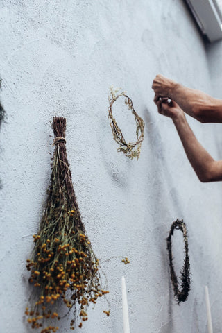 dried flower backdrop