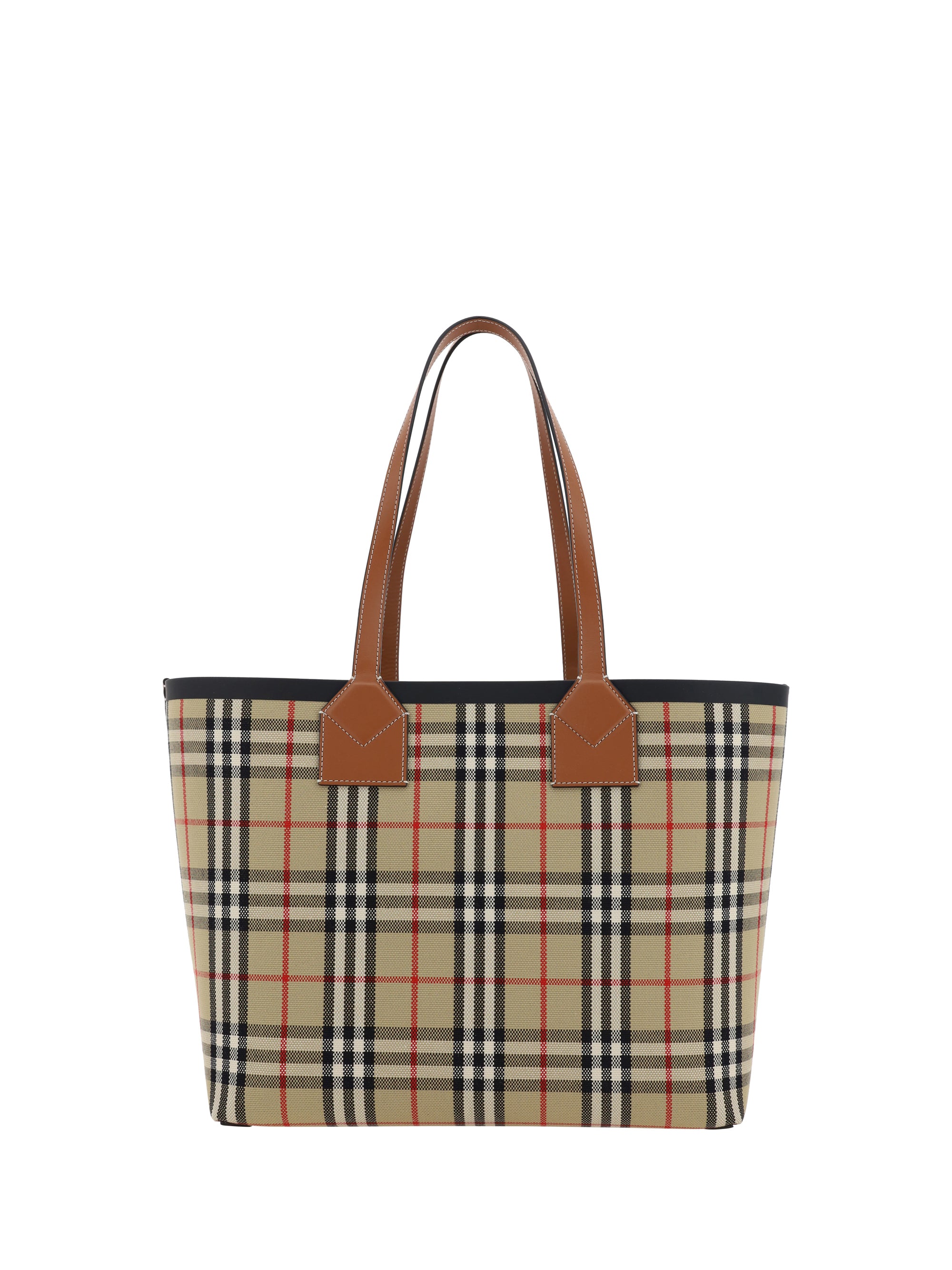 BURBERRY: Briar bag in coated cotton and leather - Beige