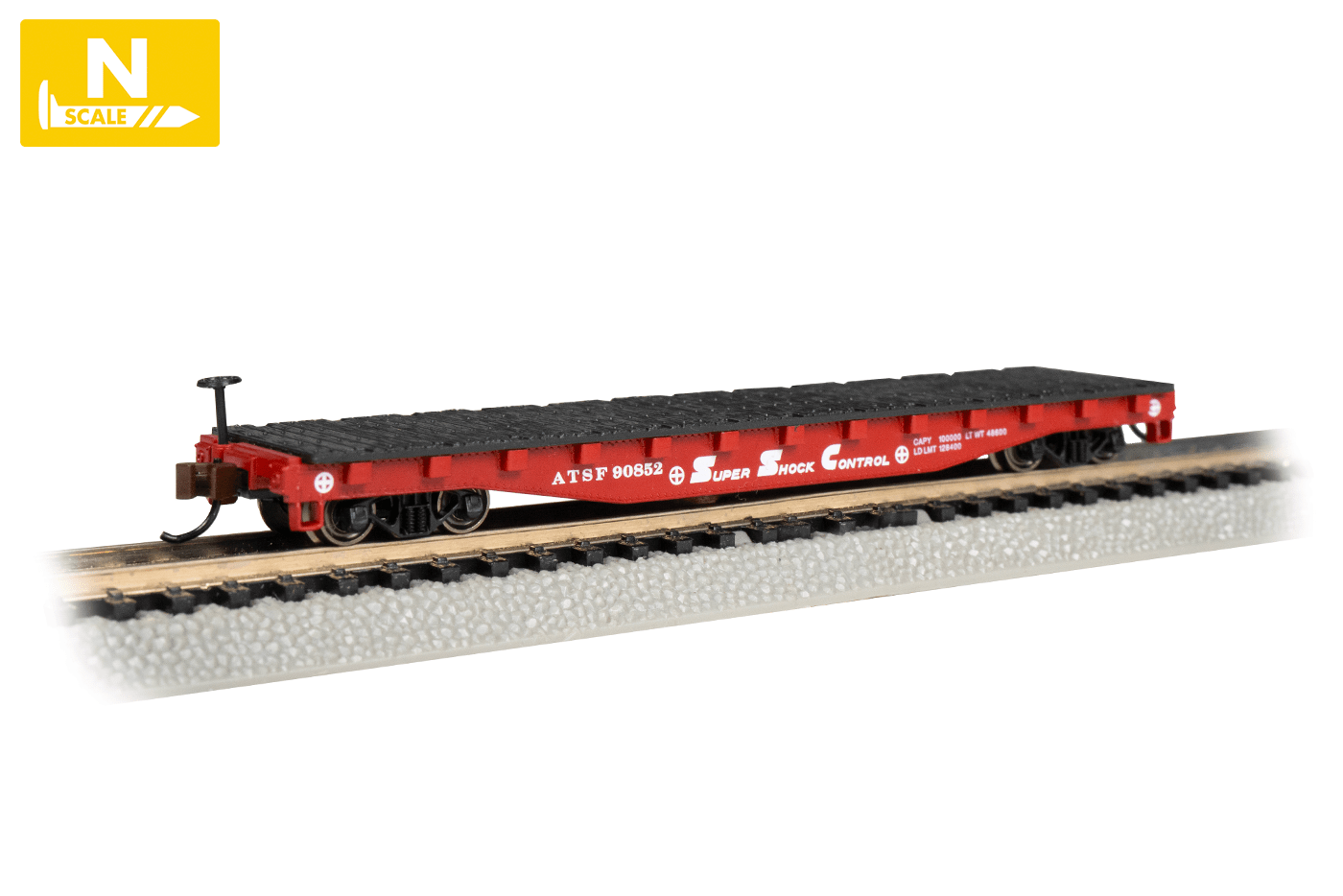 Bachmann N Scale 52' Flatcar - Santa Fe #90852