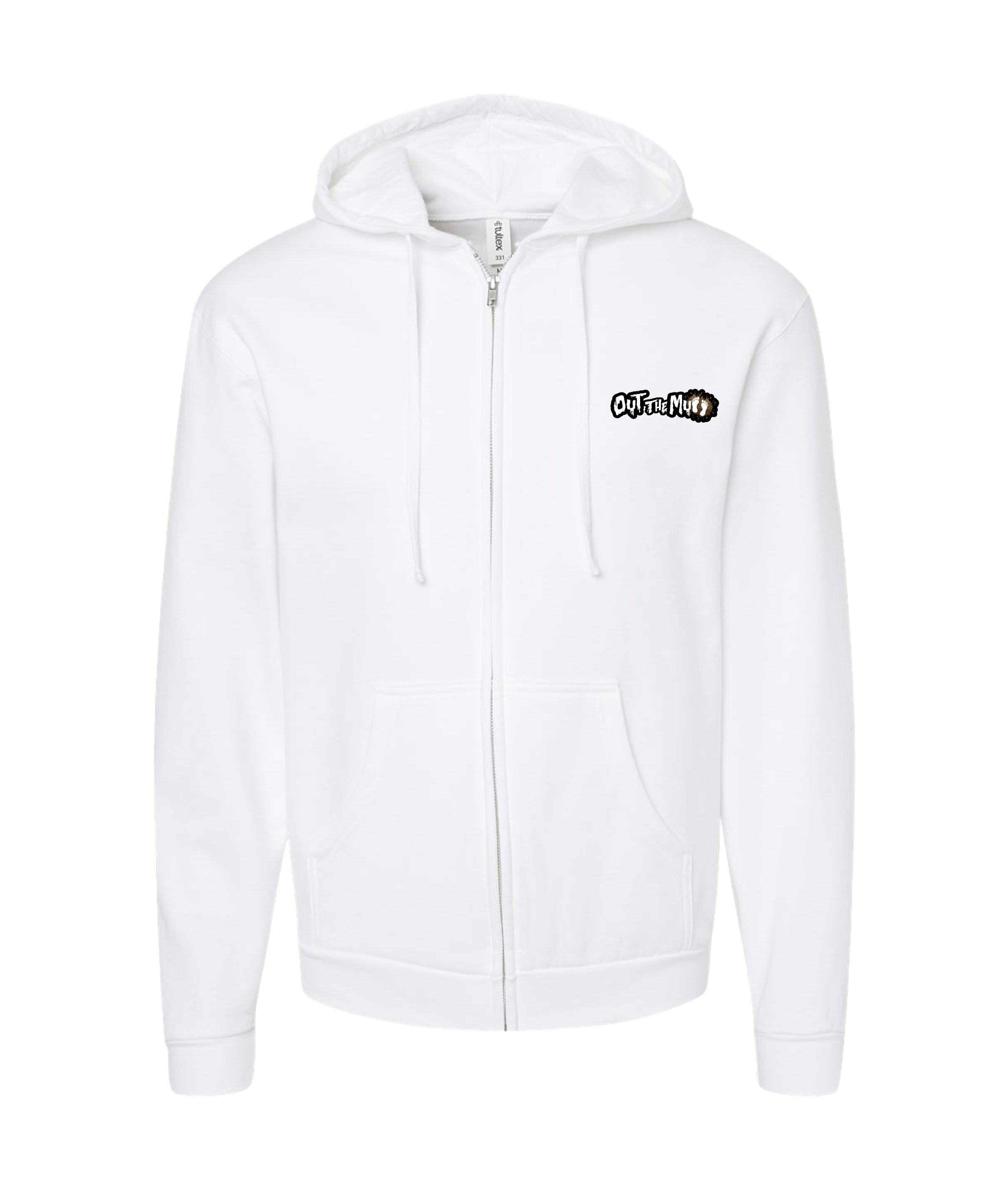 04 APPROVED - OUT THE MUD - White Zip Up Hoodie – MerchBooth.com