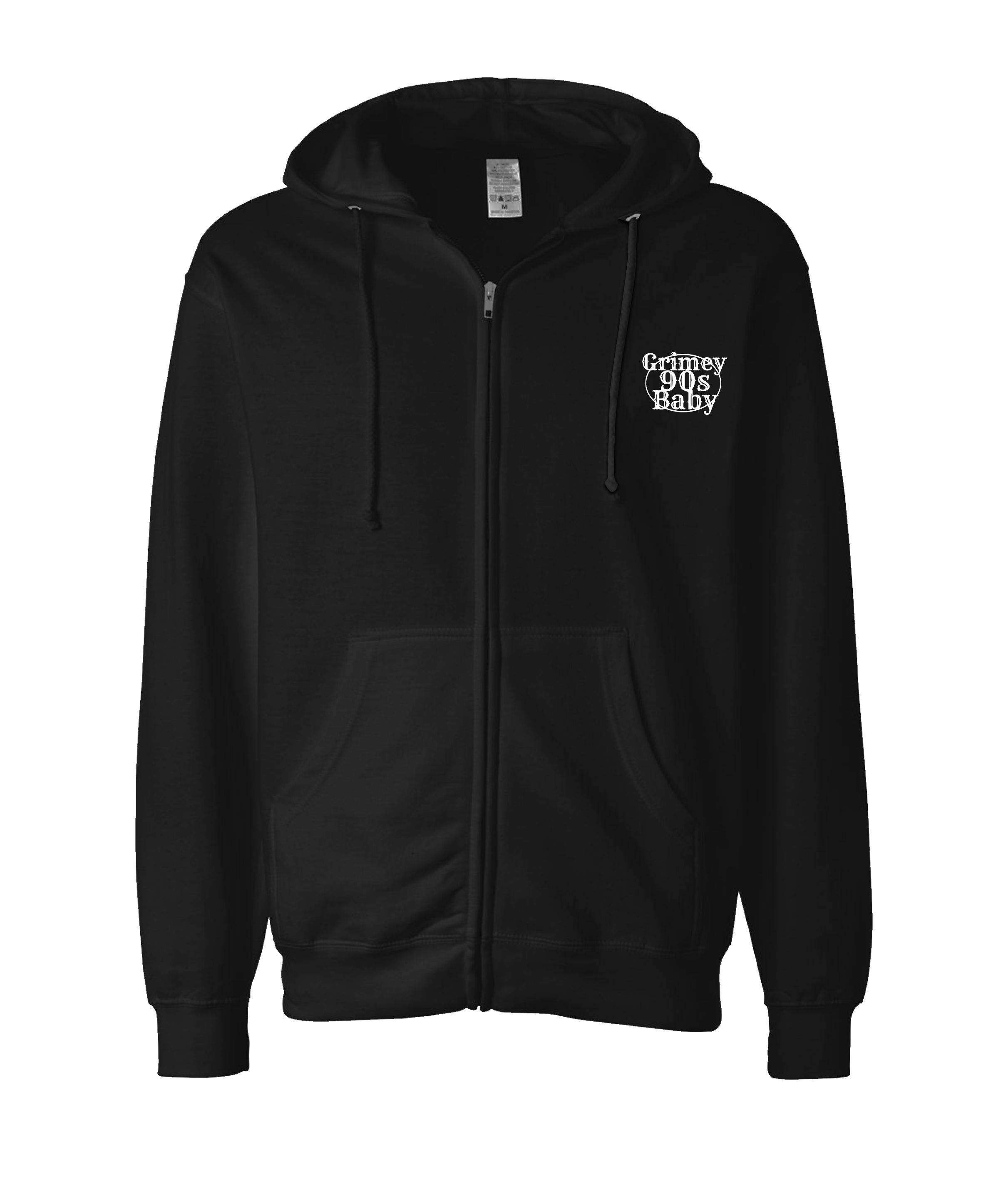 GRIMEY 90s BABY - GRIMEY - Black Zip Up Hoodie – MerchBooth.com