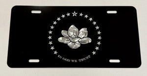 Engraved Mississippi New Flag Car Tag - Diamond Etched Products