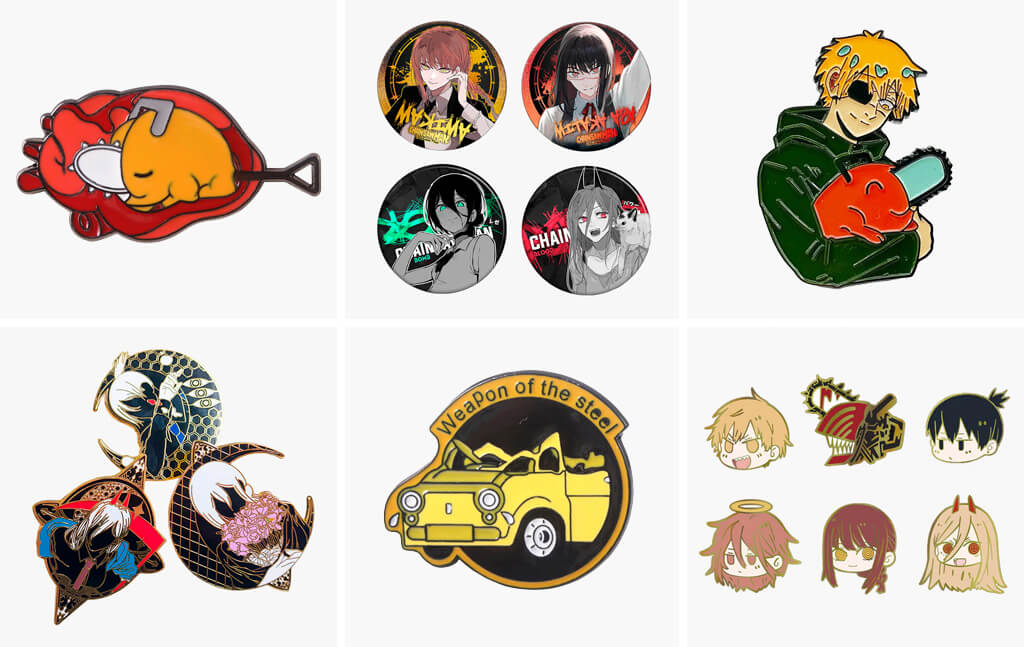 Chainsaw Man Enamel Pins Compilation