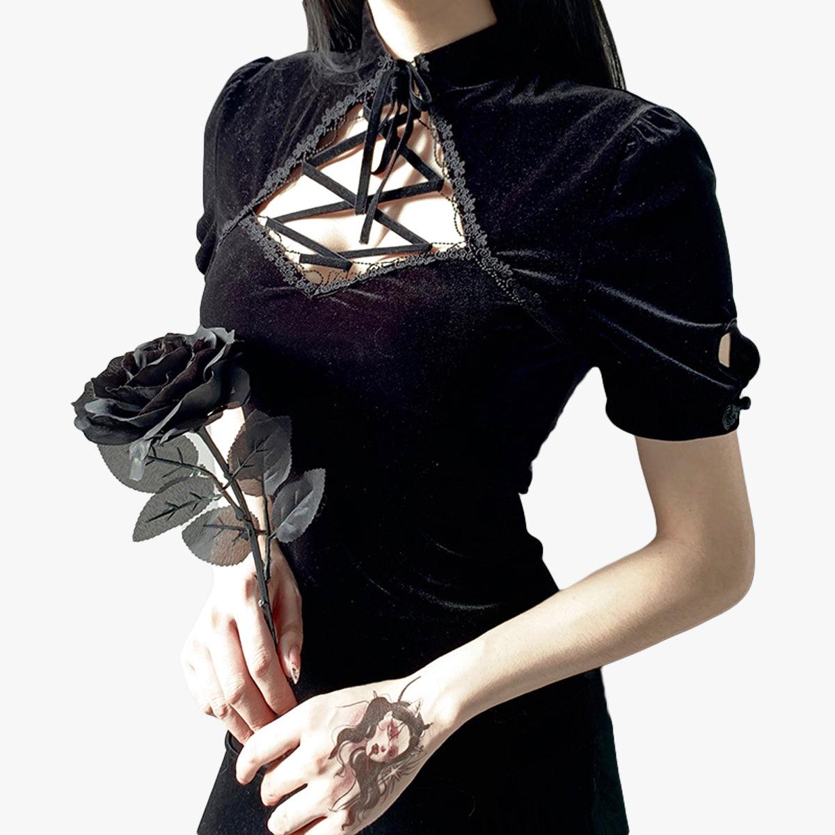 Darkcore Velvet Black Goth Dress | lupon.gov.ph