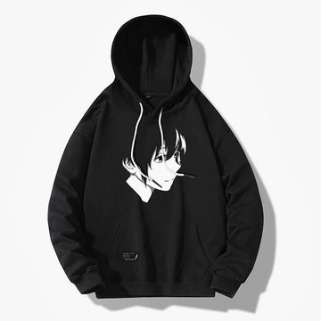 Retro Anime Face Oversized Hoodie • Aesthetic Clothes Shop