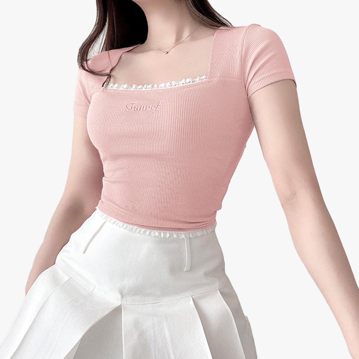 Pastel Pink Soft Girl Crop Top • Aesthetic Clothes Shop