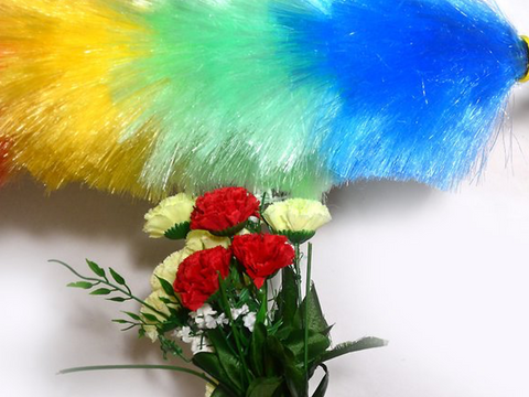 Cleaning-paper-flowers-with-duster