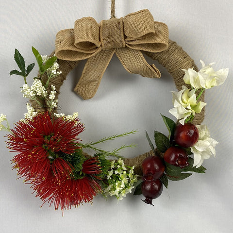 Wreath-pohutukawa-pomegranate-artificial-wreath