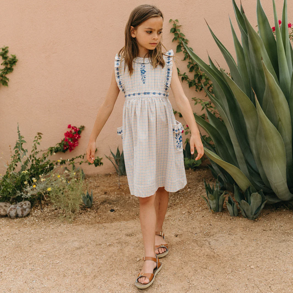 Lali  CLOVER DRESS, BLUE GINGHAM