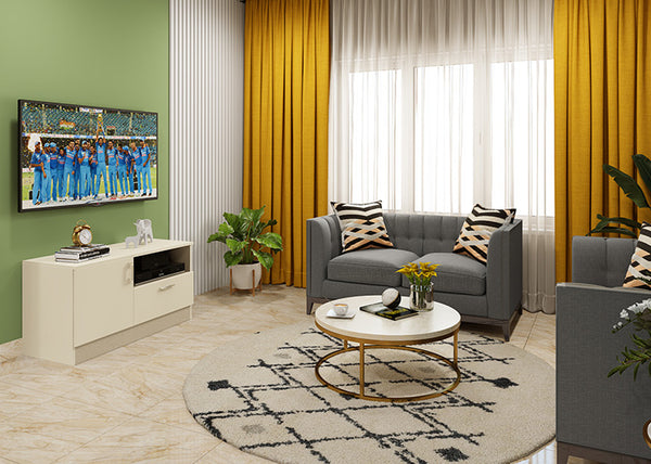 Small 1 BHK flat interior design with modular furniture for maximising space