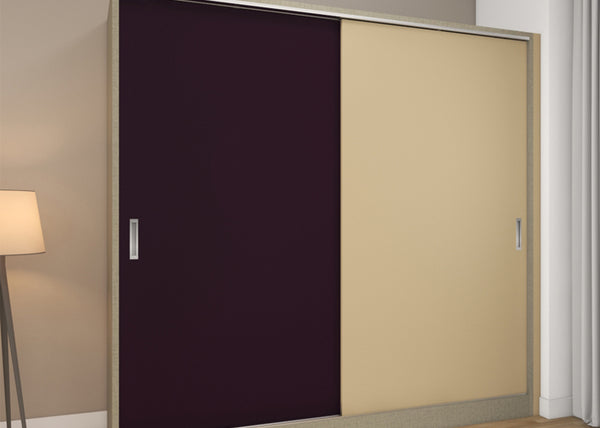 Bedroom wardrobe colour combination in berry and cream colour for a stylish look