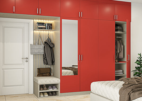 Multi-functional pieces for a budget-friendly red wardrobe designs