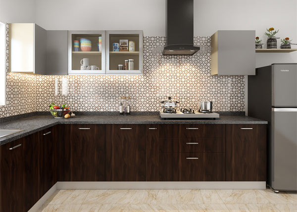 Duplex house interior design having a visually striking modular kitchen interior