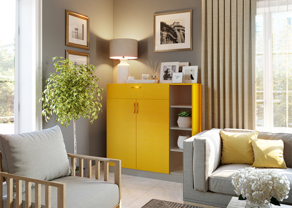 Low-budget interior design for your bright yellow living space