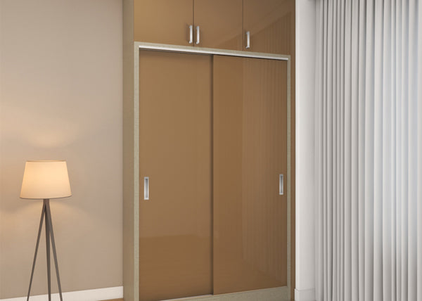 Bedroom wardrobe colour combination in mocha brown for a classic look