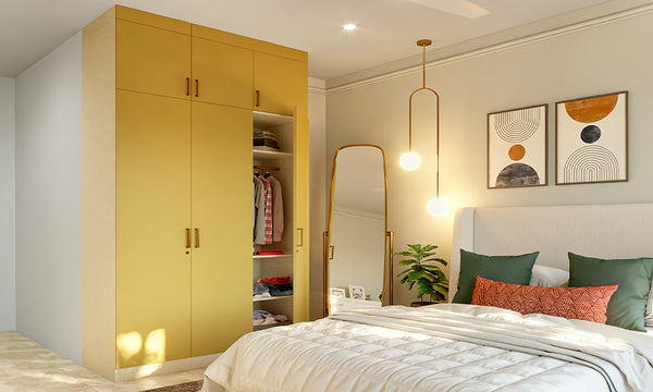 Wardrobe swing door design consideration: ensure clearance and accessibility won't obstruct the doors