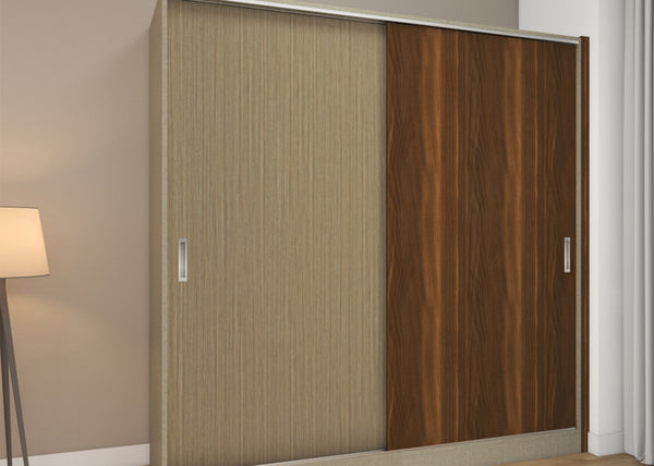 Bedroom wardrobe colour combination in brown and natural shade for an earthy feel