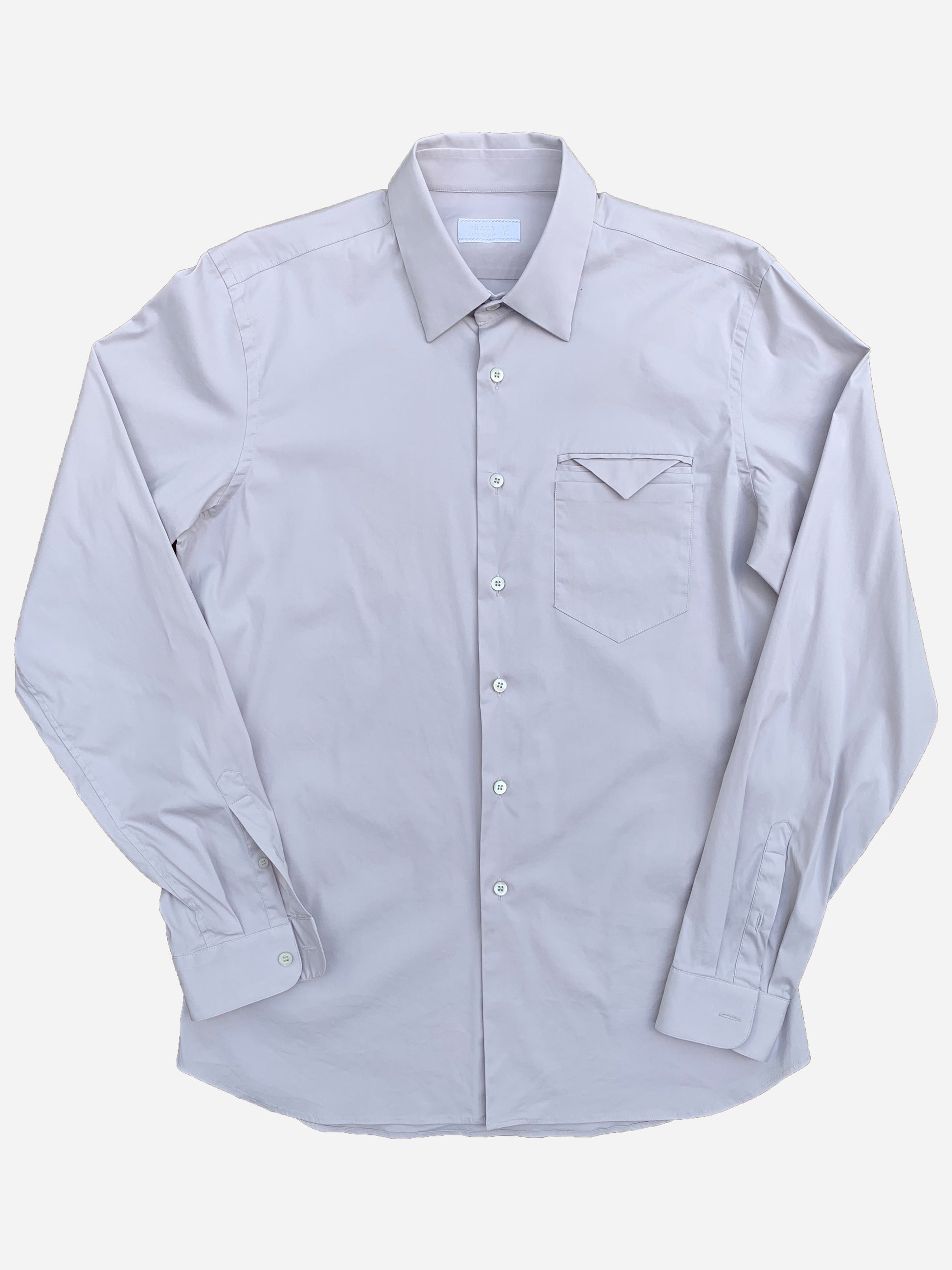 PRADA MILANO TRIANGLE POCKET BUTTON UP SHIRT. (42 / L) – SEVENUES CLO.