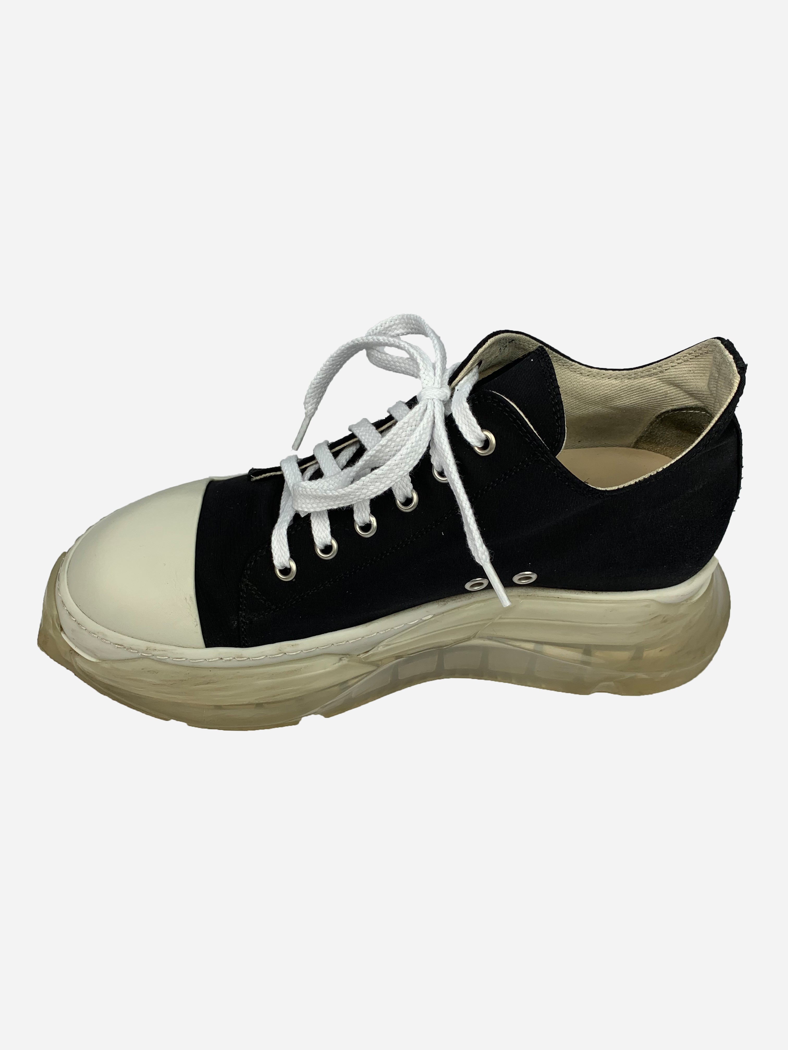 RICK OWENS DRKSHDW ABSTRACT RAMONES LOW WITH CLEAR SOLE. (40)