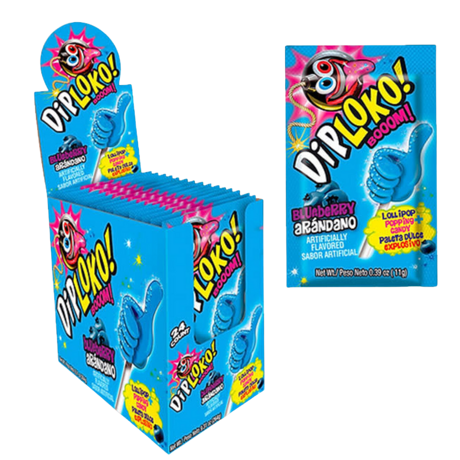 Dip Loko Blue Raspberry Dip 'n Lick Popping Candy | The Candy Closet