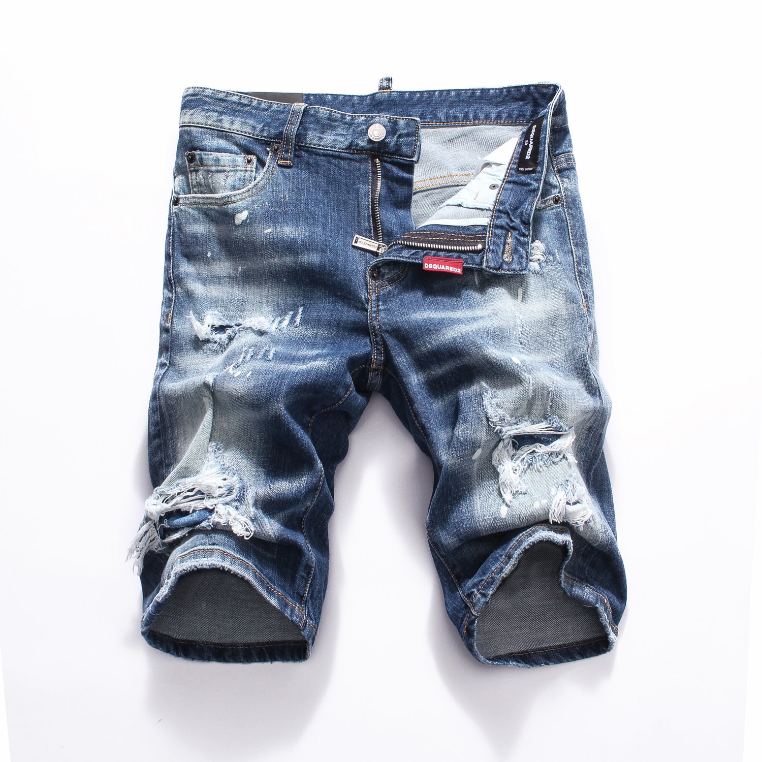 Dsquared2 Ripped Denim Shorts Soft Comfortable Simple Casual Fashion Men'S Pants Thin Five-Point