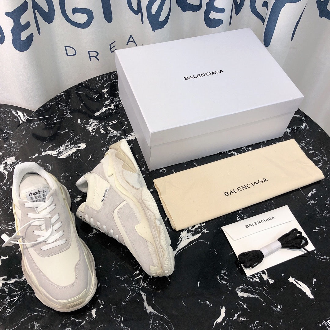 Balenciaga Dad Shoes Fashion Casual Sneakers Women Men Non-Slip Breathable Running Shoes White 36-45