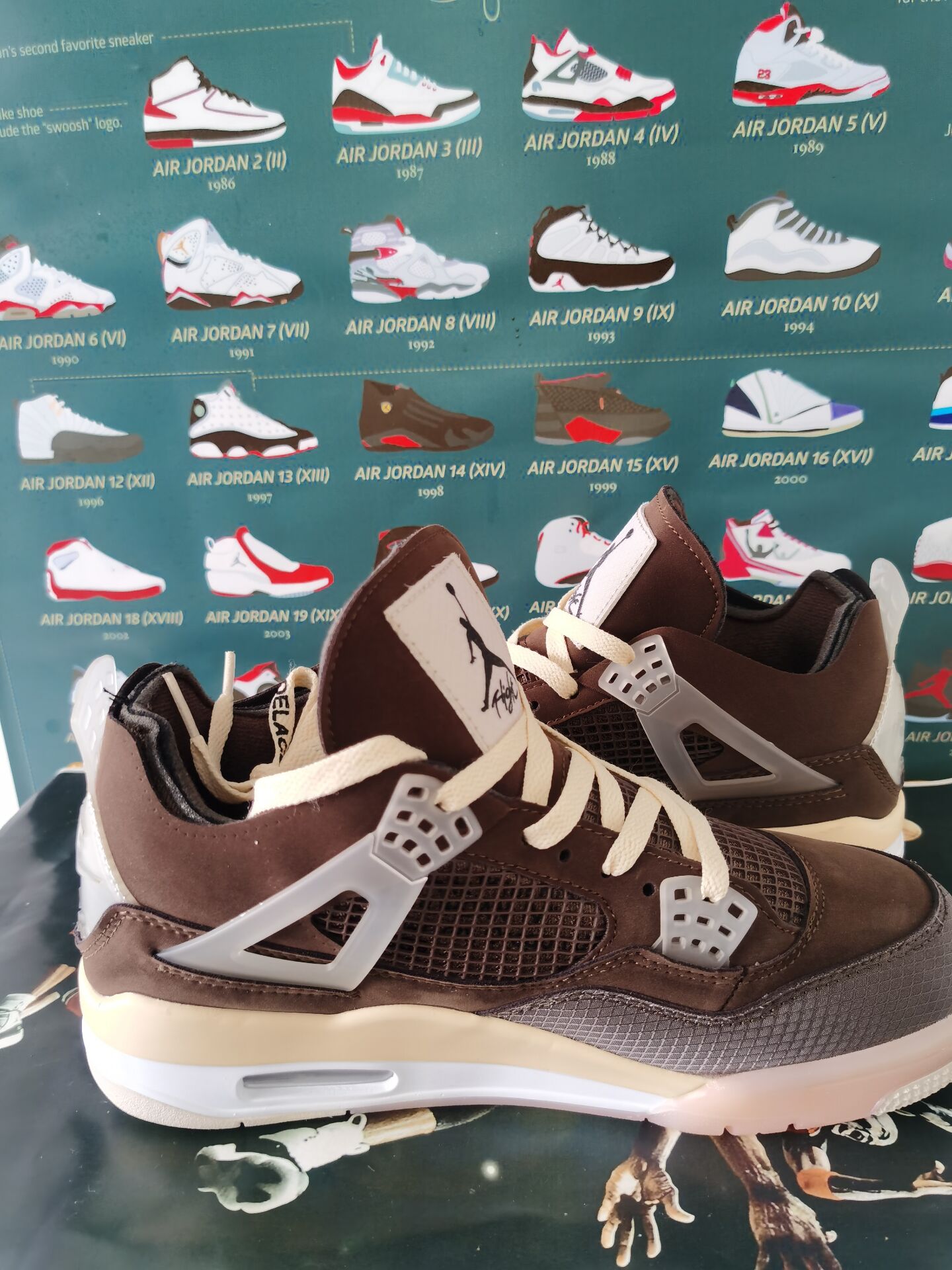 Nike Air Jordan 4鈥淐offee Color Joint Name鈥滲asketball Shoes AJ4 Women's and Men's Running Sho