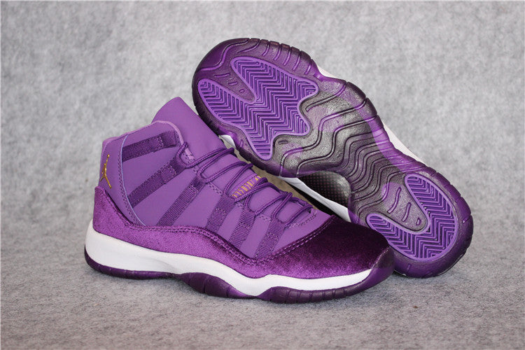 Nike Jordan 11 Purple Velvet Basketball Shoes High-Top Breathable Men and Women Running Shoes Non-sl