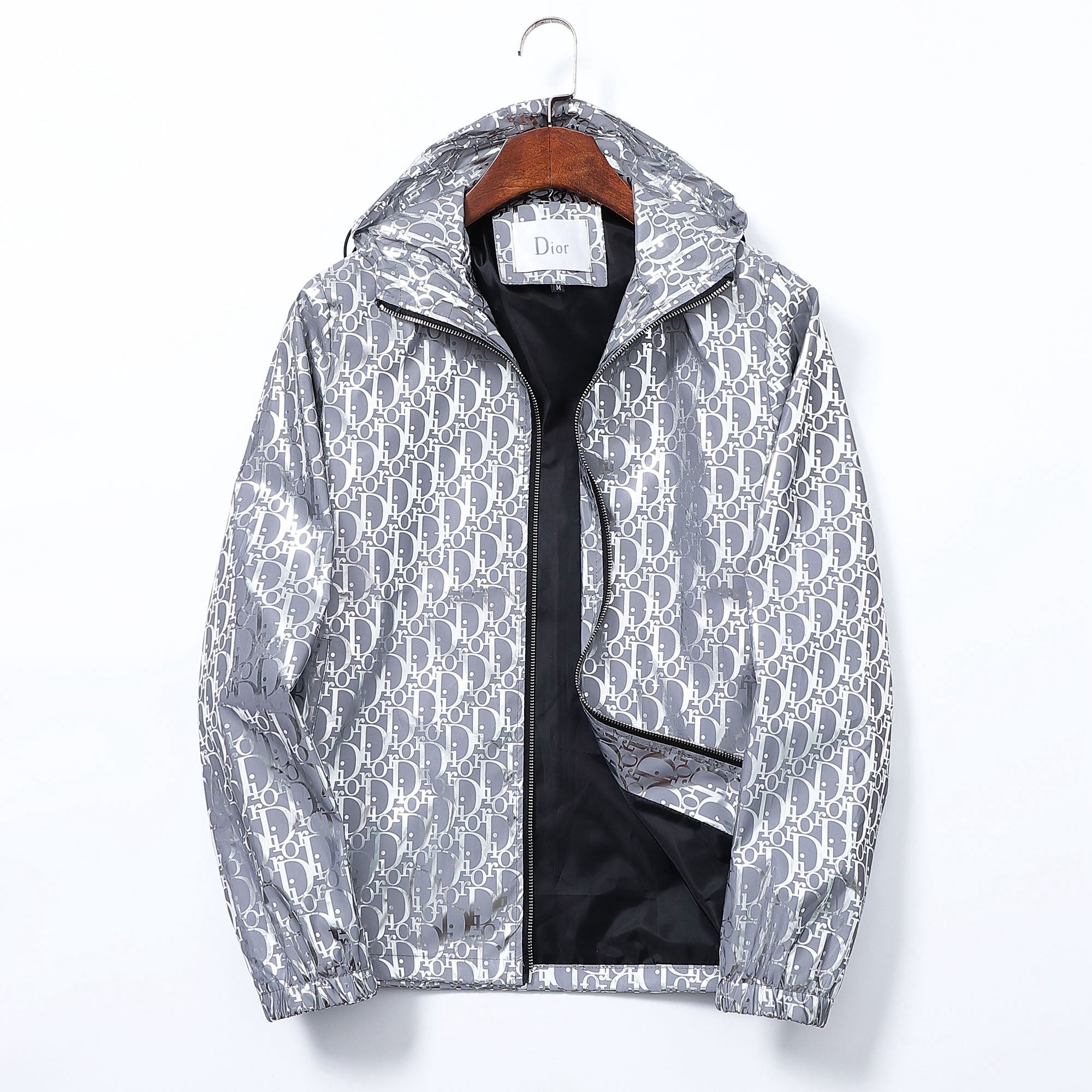 Boys & Men Dior Classic Fashion Open Placket Jacket Coat Casual Zipper Cardigan Hooded Reflectiv