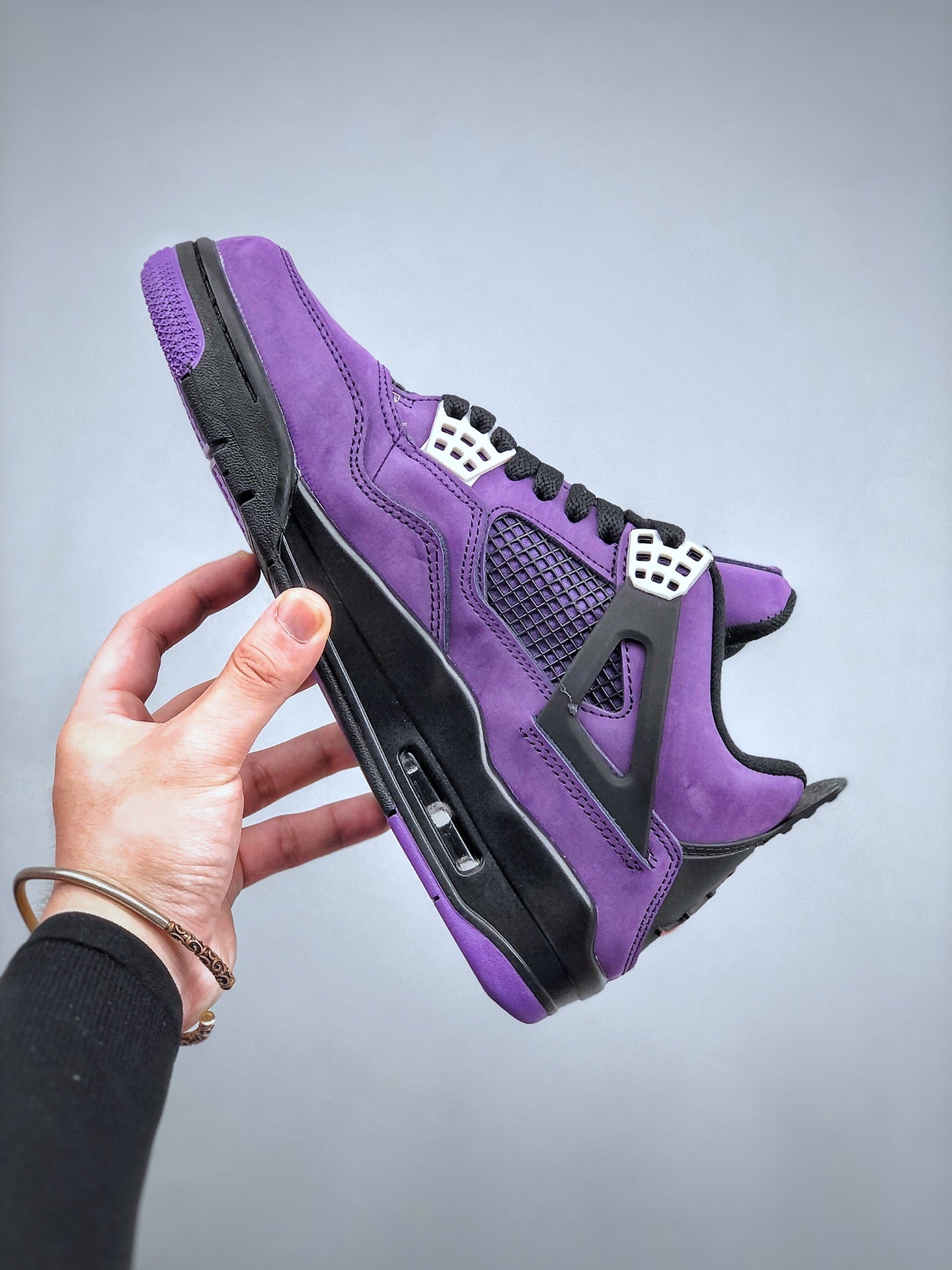 Nike Air Jordan 4鈥淏lack Purple鈥滲asketball Shoes AJ4 Women's 
