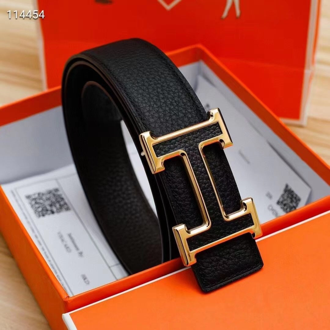 Hermes Classic Popular Woman Men Fashion Smooth Buckle Belt Leat