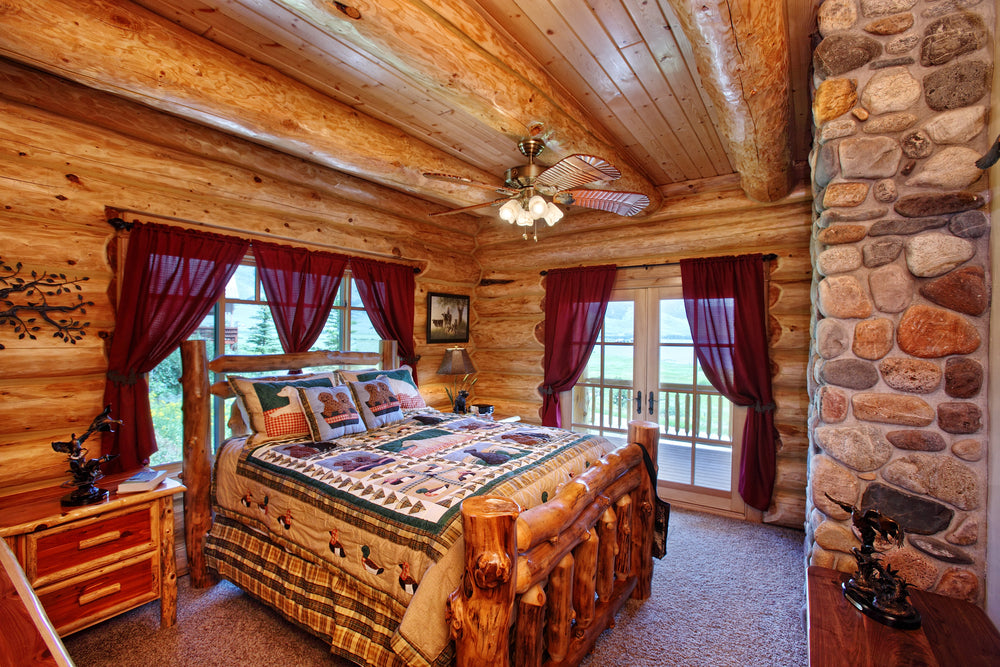 Bedroom with oak furniture