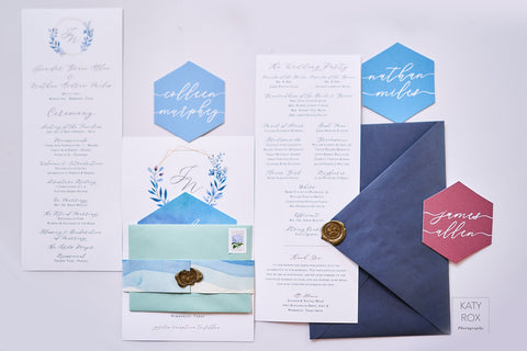 Beautiful Custom Stationery and Wedding Invitations with Wax Seal and Programs