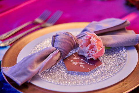 Hexagonal Place Card at Wedding Table Setting