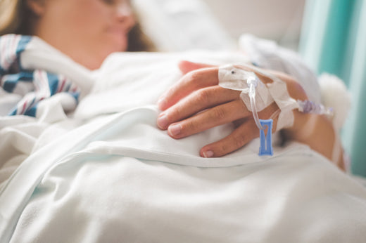 woman receiving iv treatment