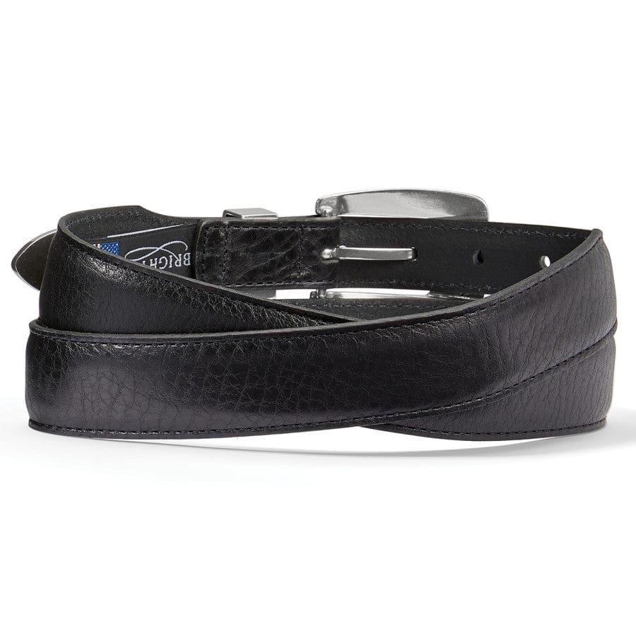 BRIGHTON silver black leather 30 LOGAN Onyx golf belt men's sharp –  Jenifers Designer Closet
