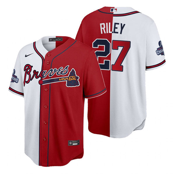 Nike Men's Atlanta Braves Austin Riley #27 Navy T-Shirt