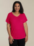 T-shirt med V-hals, Sandgaard - pink