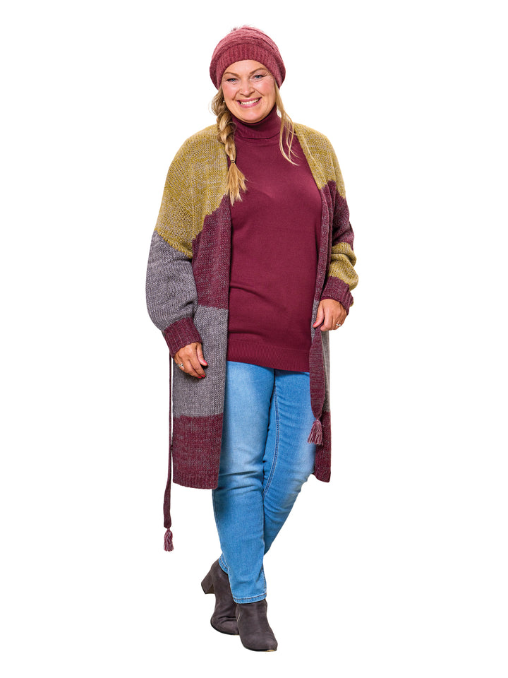 Ada strik cardigan fra Adia - bordeaux