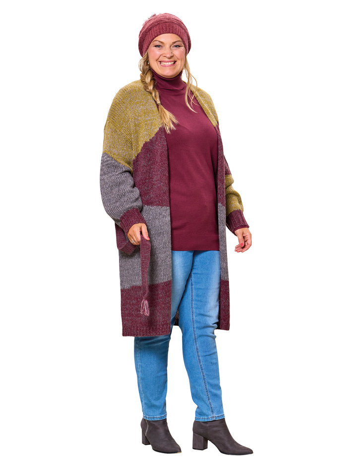 Ada strik cardigan fra Adia - bordeaux